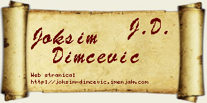 Joksim Dimčević vizit kartica